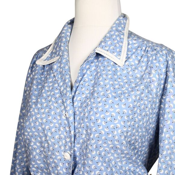 Vintage Cape Cod Classics Dress Cotton Print Long Sleeve Size L B40 W34 -Hey Viv - Picture 5 of 10